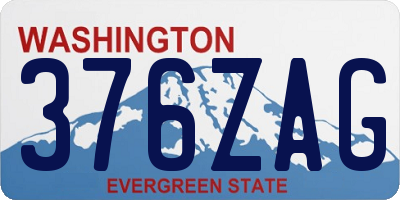 WA license plate 376ZAG