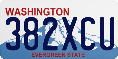 WA license plate 382XCU