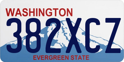 WA license plate 382XCZ