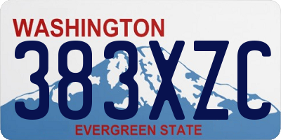 WA license plate 383XZC