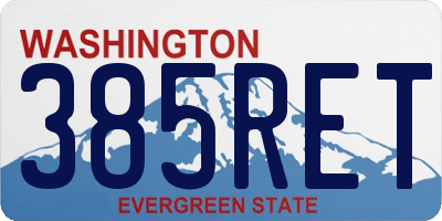 WA license plate 385RET