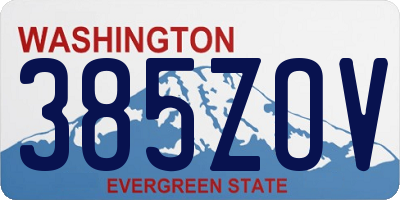 WA license plate 385ZOV