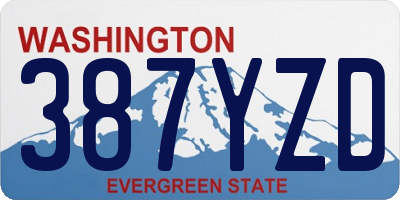 WA license plate 387YZD