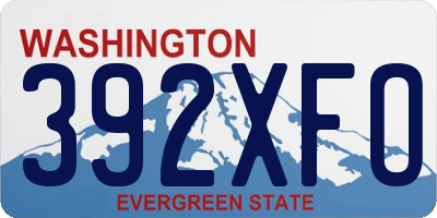 WA license plate 392XFO