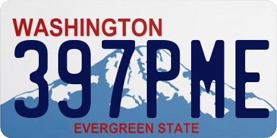 WA license plate 397PME