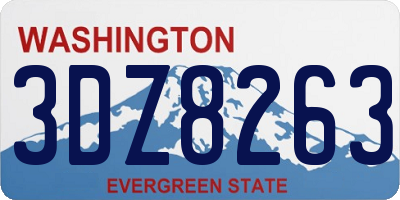 WA license plate 3DZ8263