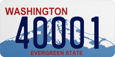 WA license plate 40001