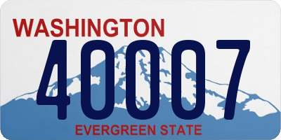 WA license plate 40007