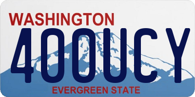 WA license plate 400UCY