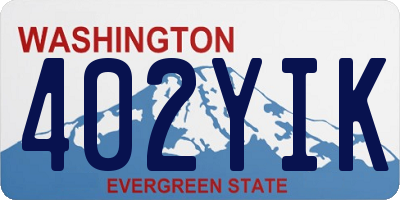 WA license plate 402YIK