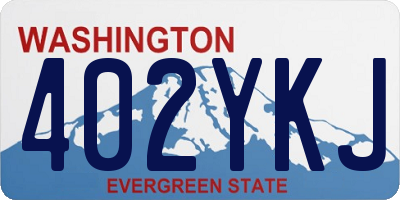 WA license plate 402YKJ