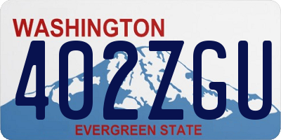 WA license plate 402ZGU