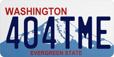 WA license plate 404TME