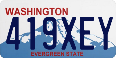 WA license plate 419XEY