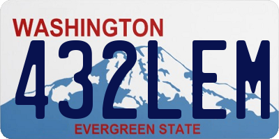 WA license plate 432LEM