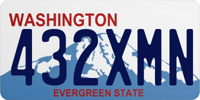 WA license plate 432XMN