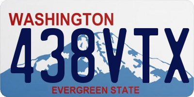 WA license plate 438VTX
