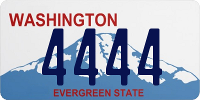 WA license plate 4444