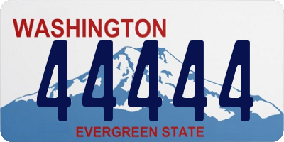 WA license plate 44444