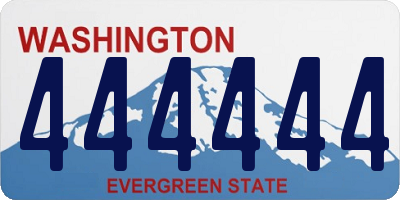 WA license plate 444444