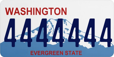 WA license plate 4444444