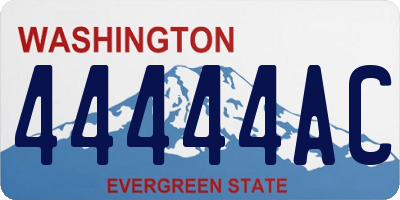 WA license plate 44444AC