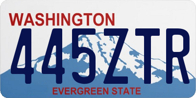 WA license plate 445ZTR