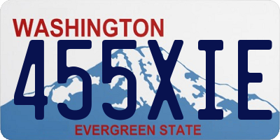 WA license plate 455XIE