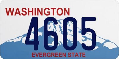WA license plate 4605