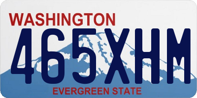 WA license plate 465XHM