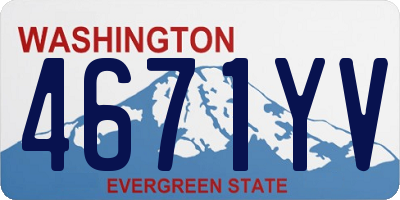 WA license plate 4671YV