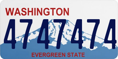 WA license plate 4747474