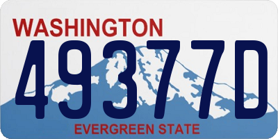 WA license plate 49377D