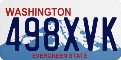 WA license plate 498XVK