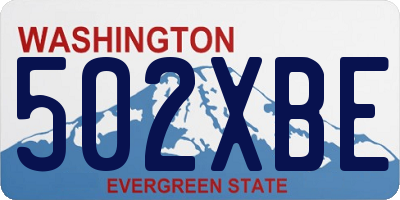 WA license plate 502XBE