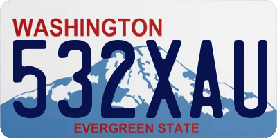 WA license plate 532XAU