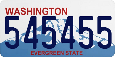 WA license plate 545455