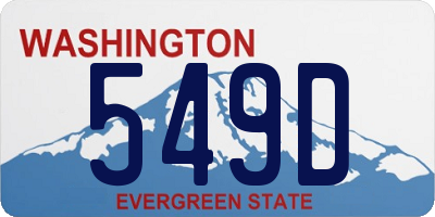 WA license plate 549D