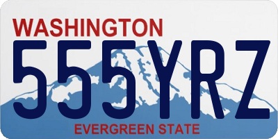 WA license plate 555YRZ