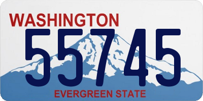WA license plate 55745