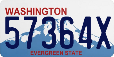 WA license plate 57364X