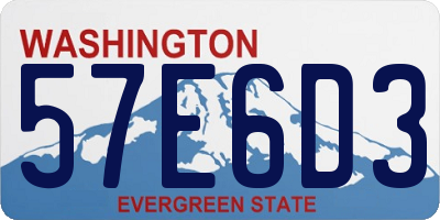 WA license plate 57E6D3