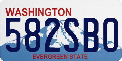WA license plate 582SBO