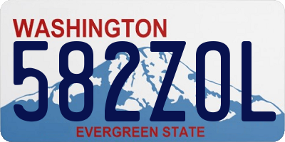 WA license plate 582ZOL