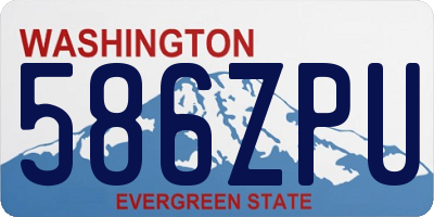 WA license plate 586ZPU