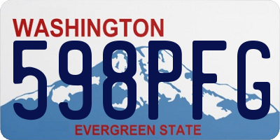 WA license plate 598PFG