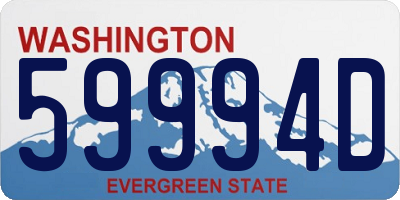 WA license plate 59994D