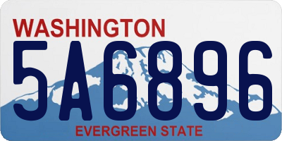 WA license plate 5A6896