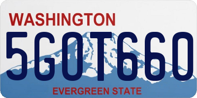 WA license plate 5GOT660