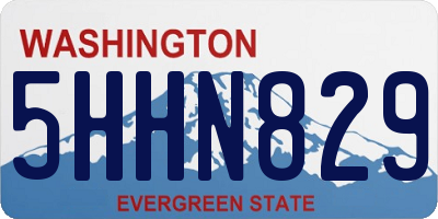 WA license plate 5HHN829